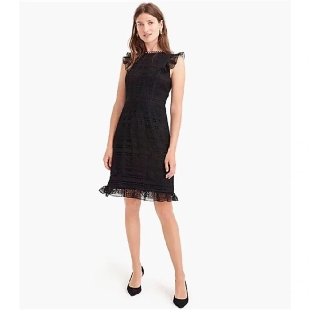 J. Crew Elegant Black Lace Dress